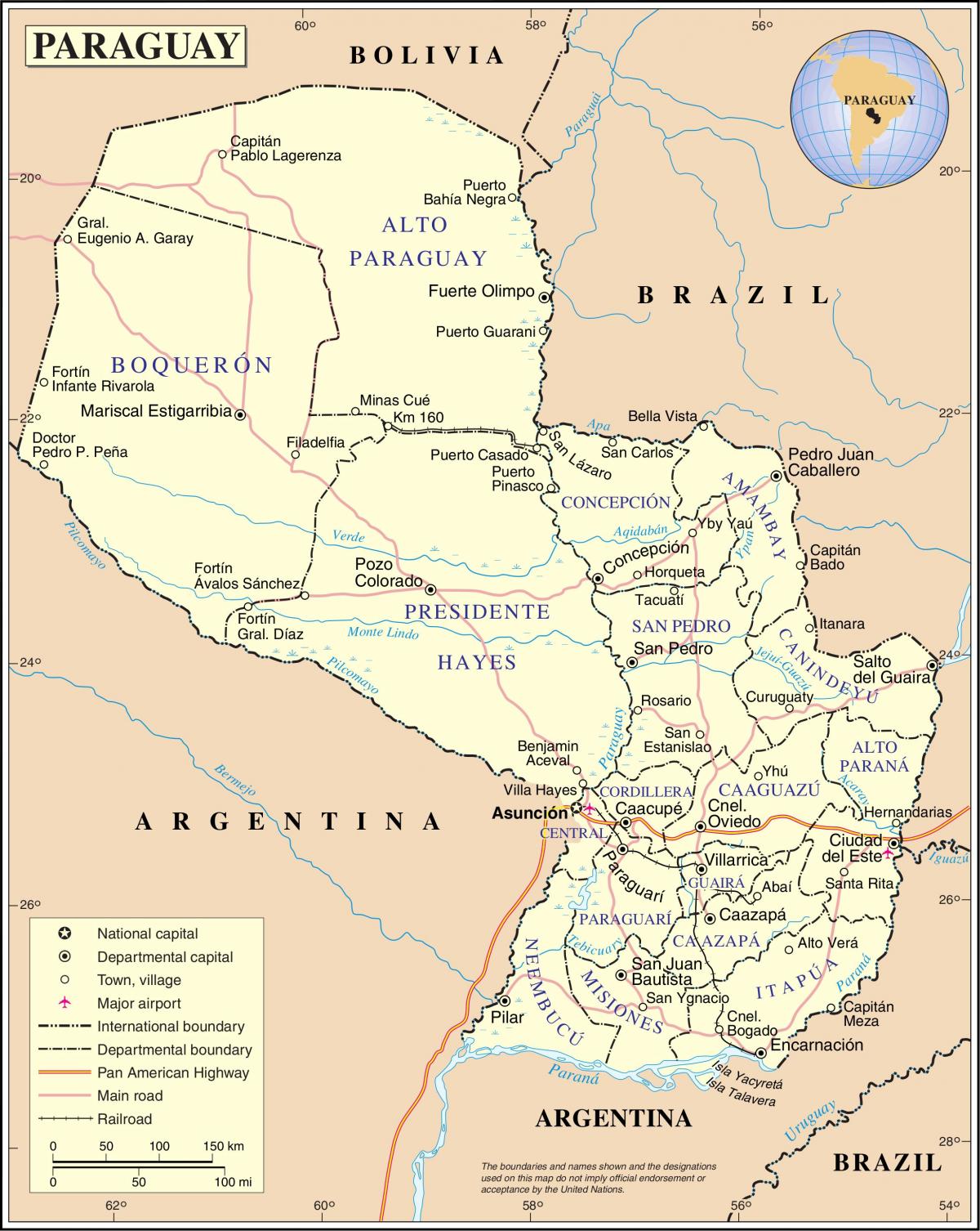 Térkép cateura Paraguay 