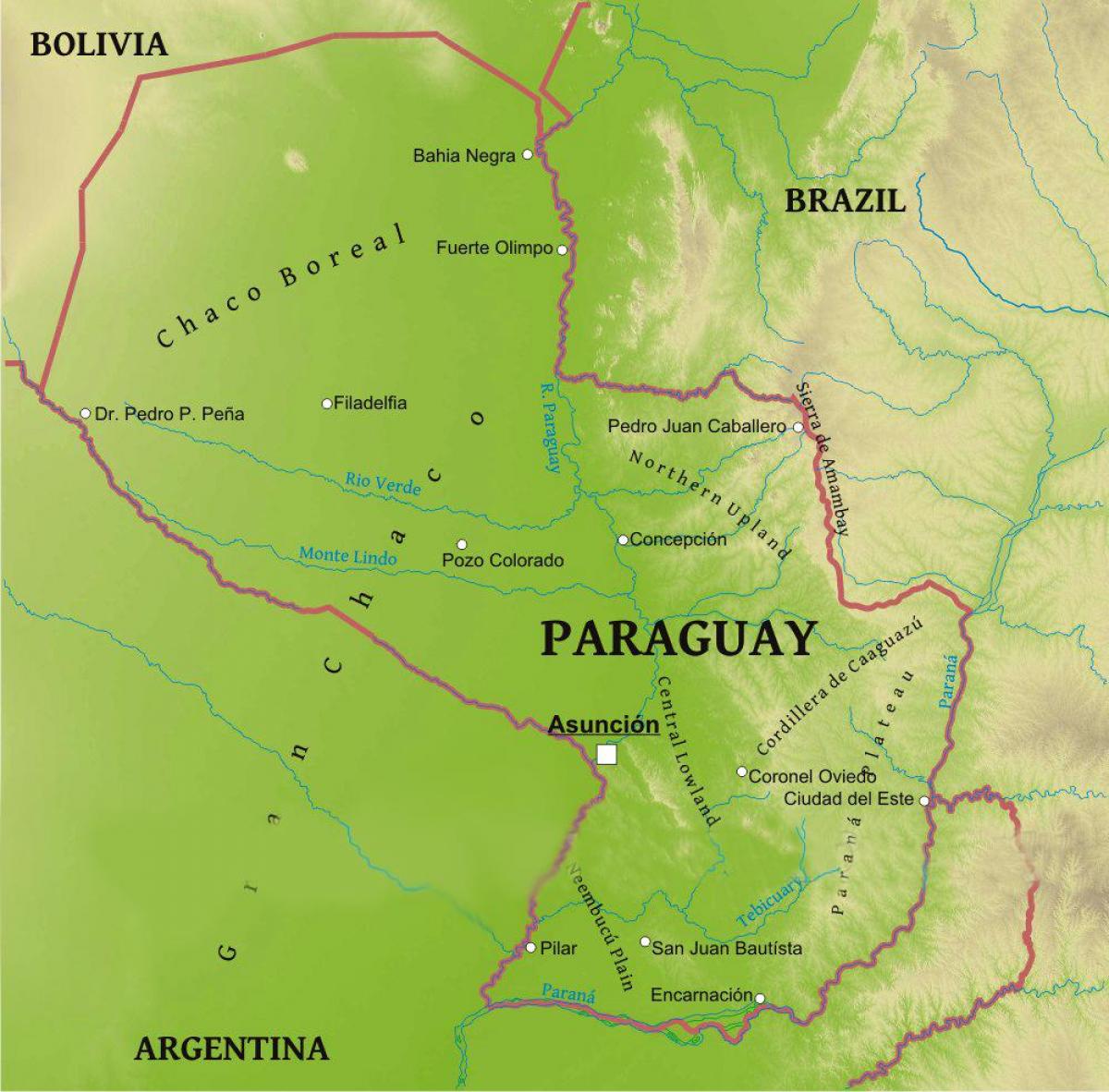 Térkép Paraguay földrajz