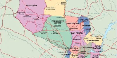 Térkép politikai Paraguay