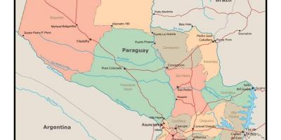 Térkép Paraguay a városok