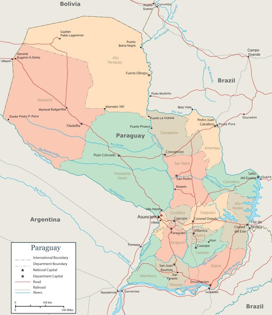Paraguay asuncion térkép