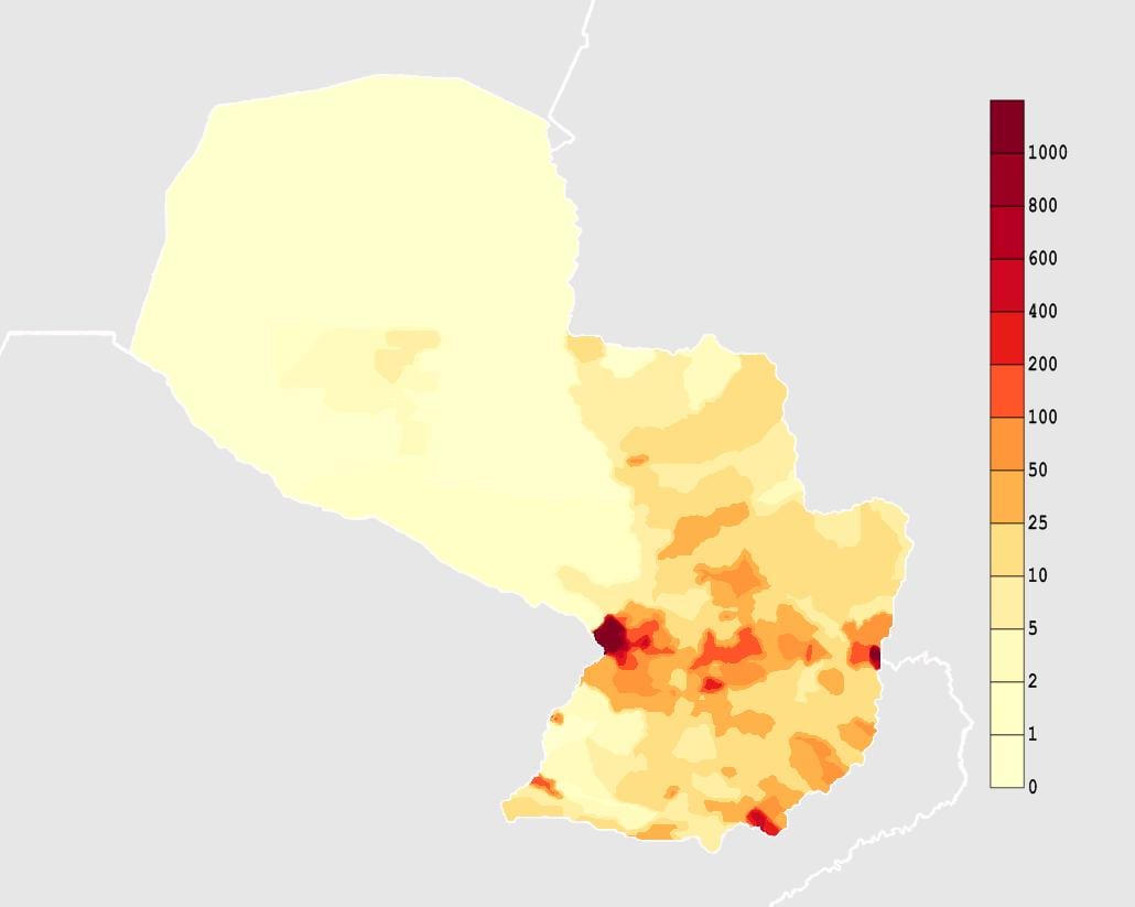 Térkép Paraguay éghajlat