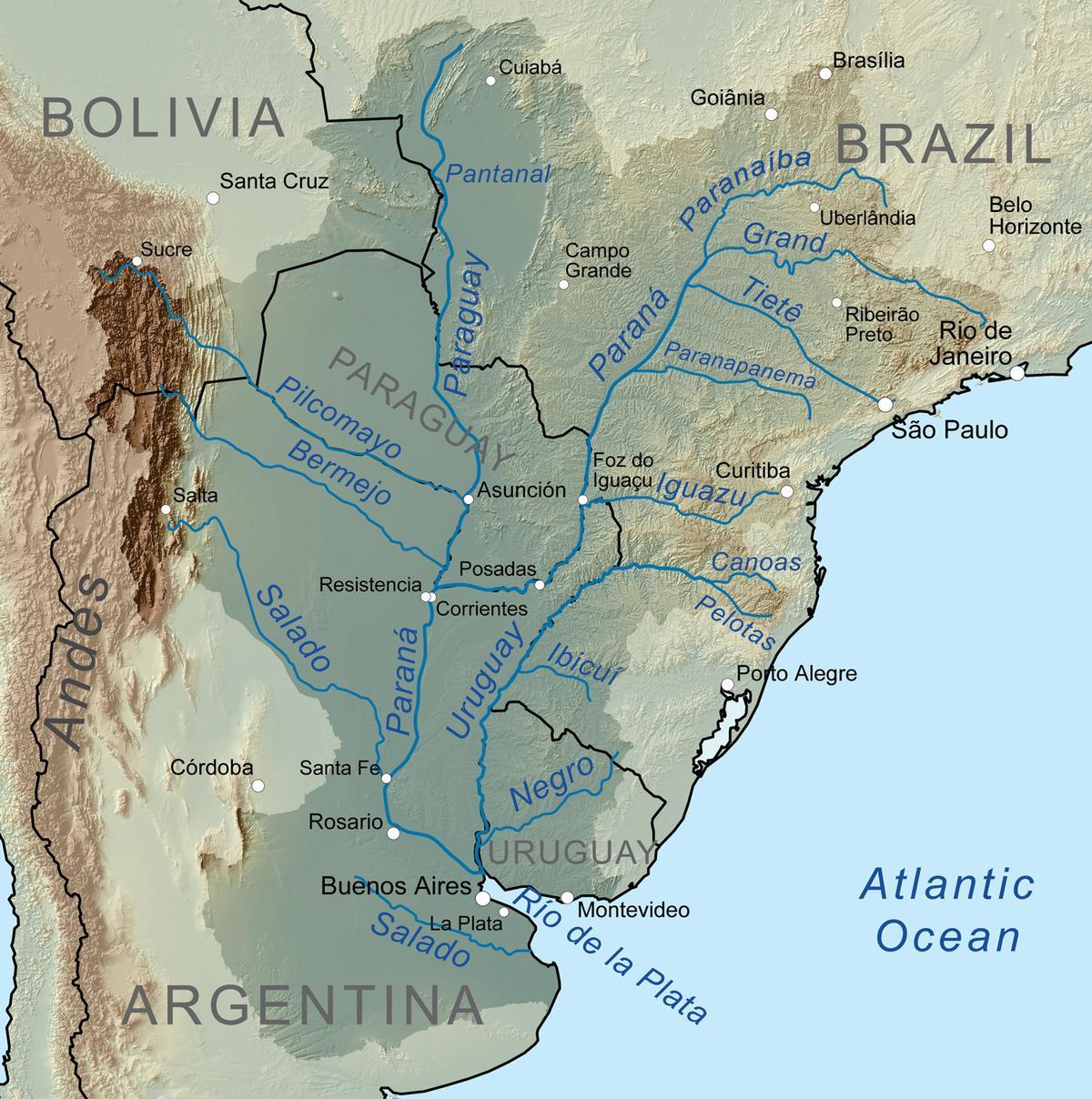 Térkép Paraguay folyó