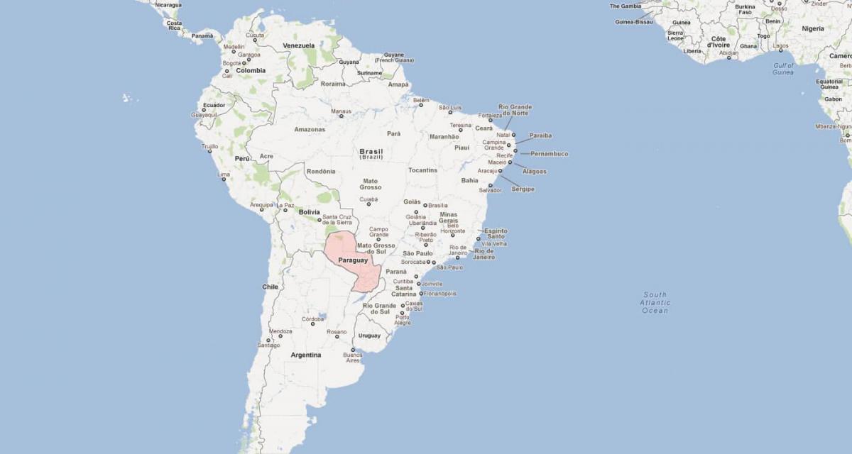 Térkép Paraguay dél-amerika