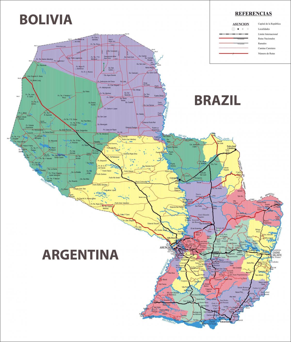 a térkép Paraguay
