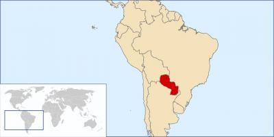 Paraguay elhelyezkedés a világ térkép